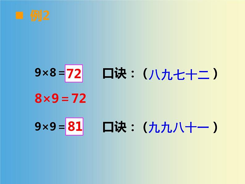 西师大版二年级数学上册 三 表内乘法（二）_8,9的乘法口诀课件第6页