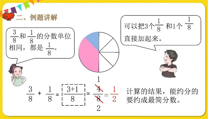 人教版五年级下册数学第六单元——第1课时 同分母分数加、减法课件PPT04