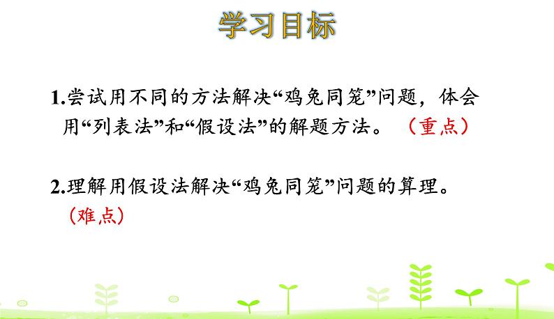 人教数学四年级下册 第9单元 数学广角———鸡兔同笼课件PPT02