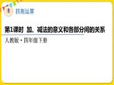 人教版四年级下册第一单元——第1课时  加减法的意义和各部分间的关系课件PPT