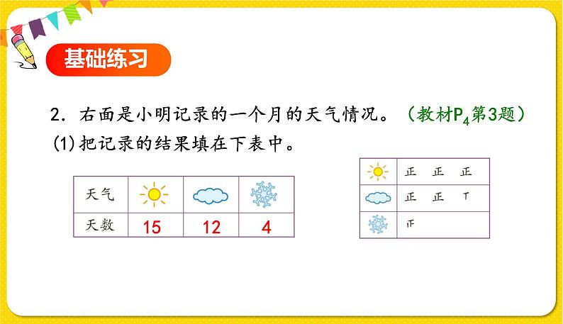 人教版二年级下册数学——第一单元第2节 数据收集整理（2）【授课件+习题课件】04