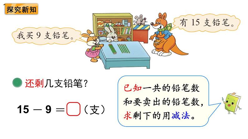 2021-2022学年北师大版一年级数学下册第一单元 第1课时  买铅笔课件PPT第3页