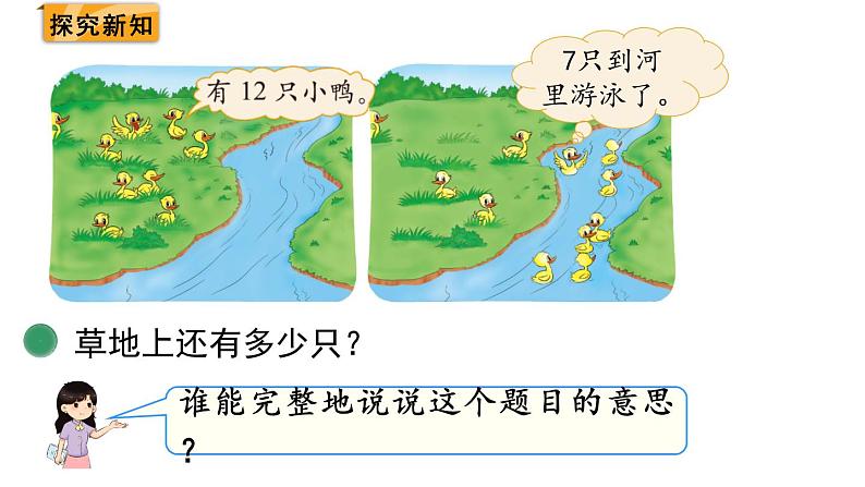 2021-2022学年北师大版一年级数学下册第一单元 第3课时  快乐的小鸭课件PPT第3页