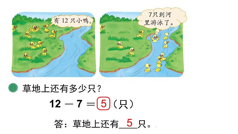 2021-2022学年北师大版一年级数学下册第一单元 第3课时  快乐的小鸭课件PPT第7页