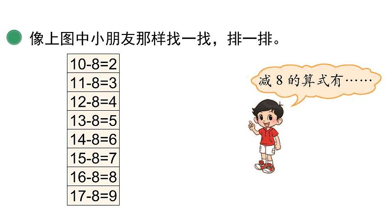 2021-2022学年北师大版一年级数学下册第一单元 第8课时  做个减法表课件PPT第6页