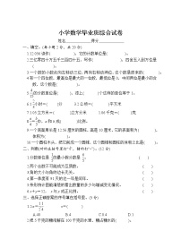 （）人教数学 六年级下册 小升初毕业模拟测试卷5（含答案解析）