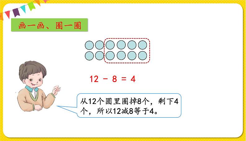 人教版数学一年级下册第二单元——第2节  十几减8【教学课件+习题课件】06