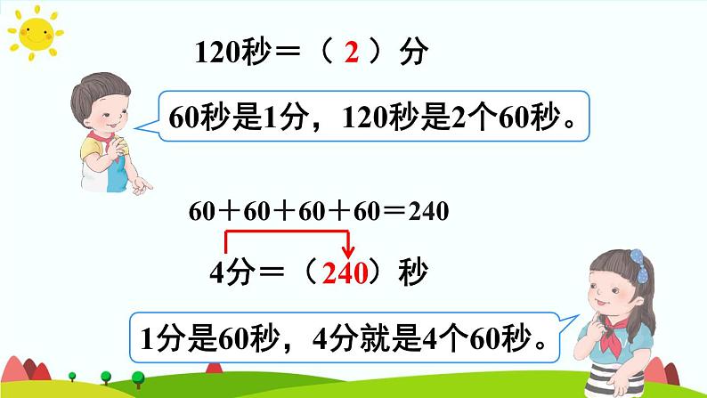 人教版数学三年级上册《时、分、秒—— 时、分、秒之间的进率》课件08