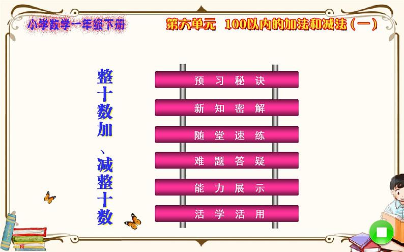 人教版数学 一年级下册 第六单元课件：第1课时  整十数加、减整十数01