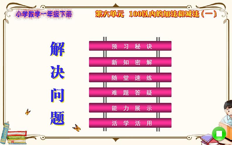 人教版数学 一年级下册 第六单元课件：第5课时  解决问题第1页