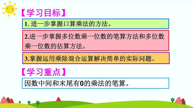 人教版数学三年级上册《多位数乘一位数——单元知识归纳与易错警示》课件第2页