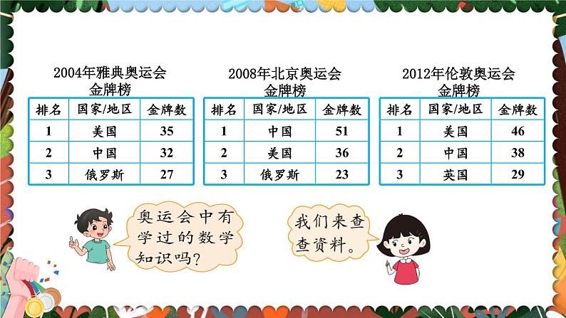 北师大版四下数学 数学好玩《奥运中的数学》课件+教案03