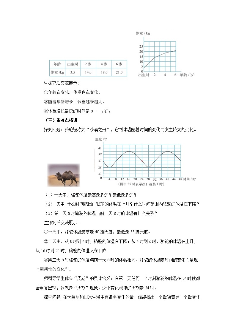 4.1变化的量教案1 六年级数学下册-北师大版第2页