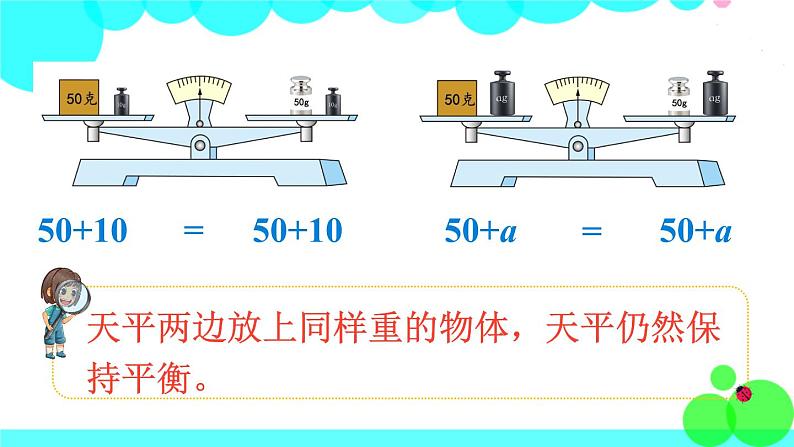苏教数学五年级下册 一 简易方程 第2课时 等式的性质（1） PPT课件06