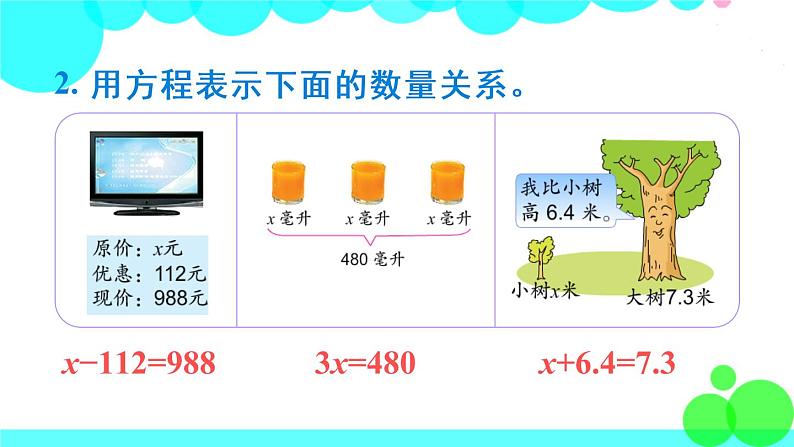 苏教数学五年级下册 一 简易方程 练习一 PPT课件06