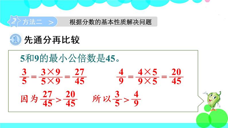 苏教数学五年级下册 四 分数的意义和性质 第10课时 异分母分数的大小比较 PPT课件第7页