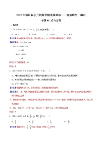 专题05《式与方程》—2022年通用版小升初数学精选题集—高效题型一遍过（解析版）