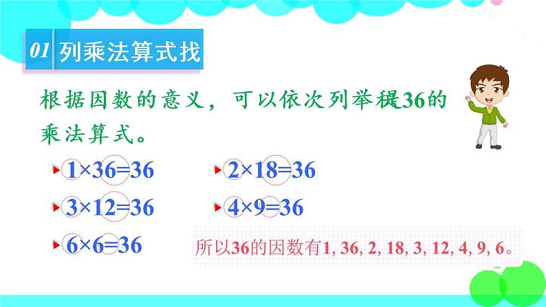 苏教数学五年级下册 三 因数与倍数 第2课时 找一个数的因数、倍数 PPT课件04