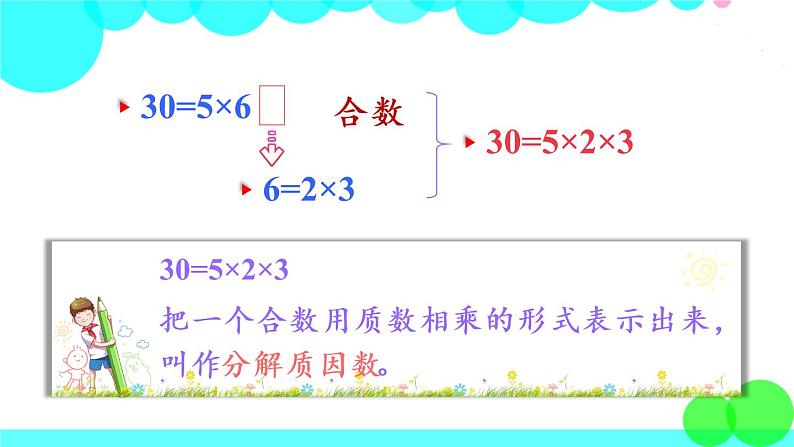 苏教数学五年级下册 三 因数与倍数 第5课时 质因数与分解因数 PPT课件08