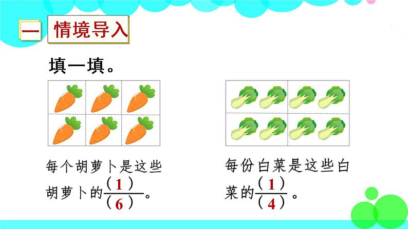 苏教数学三年级下册 七 分数的初步认识（二）  第2课时 求一个数的几分之一是多少 PPT课件第2页