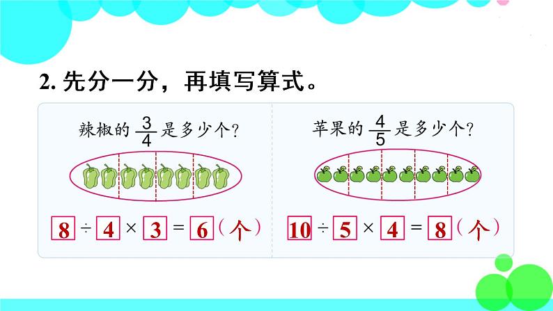 苏教数学三年级下册 七 分数的初步认识（二）  第4课时 求一个数的几分之几是多少 PPT课件08