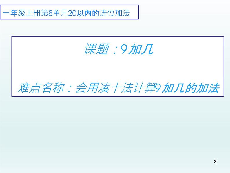 人教版一年级数学上册 8.1 9加几课件(共14张PPT)02