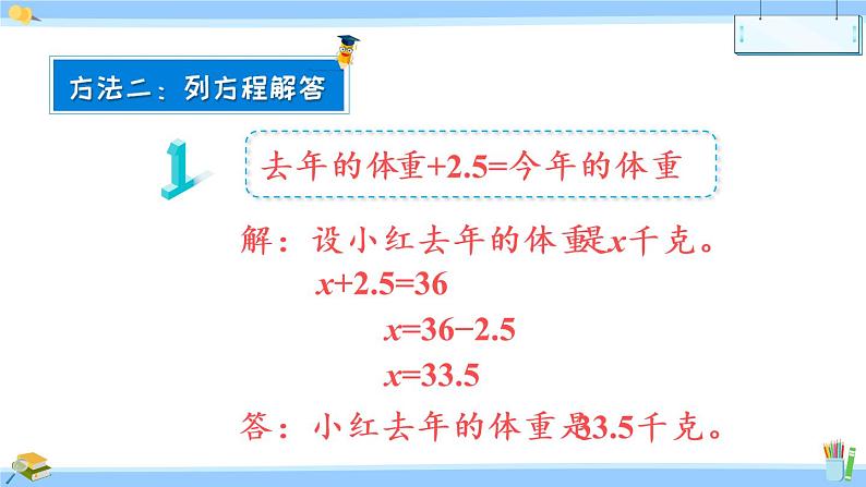 苏教版数学五年级下册《列方程解决实际问题（1）》课件（19张PPT)第7页