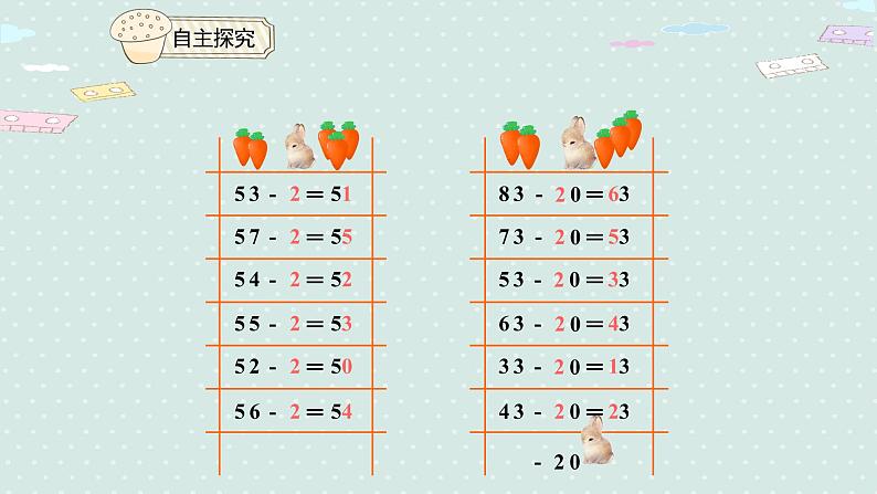 人教版一年级数学下册 6.4 两位数减一位数（不退位）、整十数 课件08