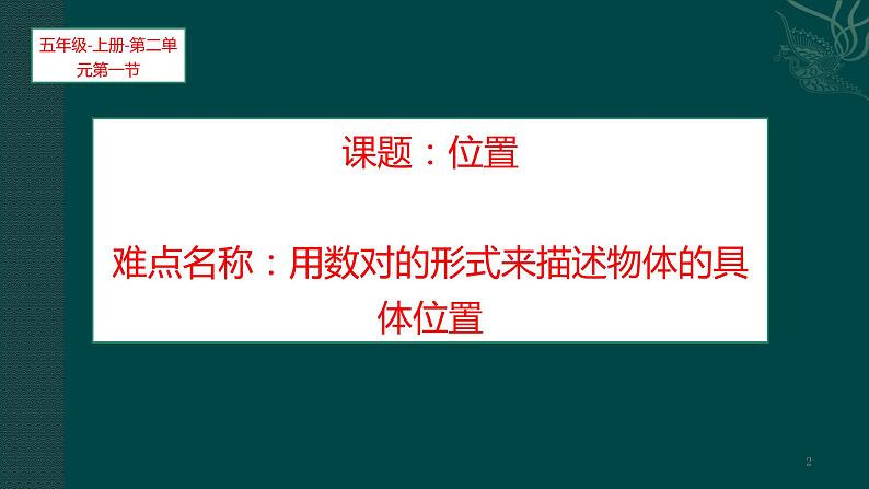 人教版数学五年级上册《位置——用数对确定位置》课件第2页