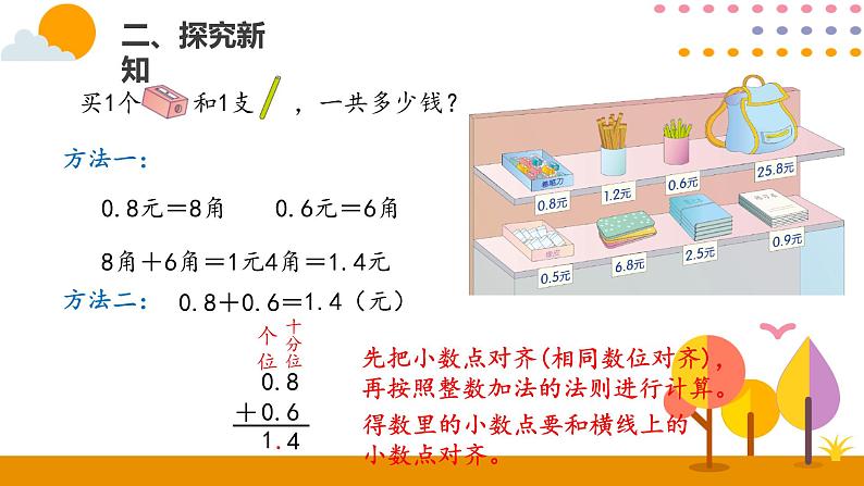 人教版数学 三年级下册课件PPT：7.3简单的小数加、减法04