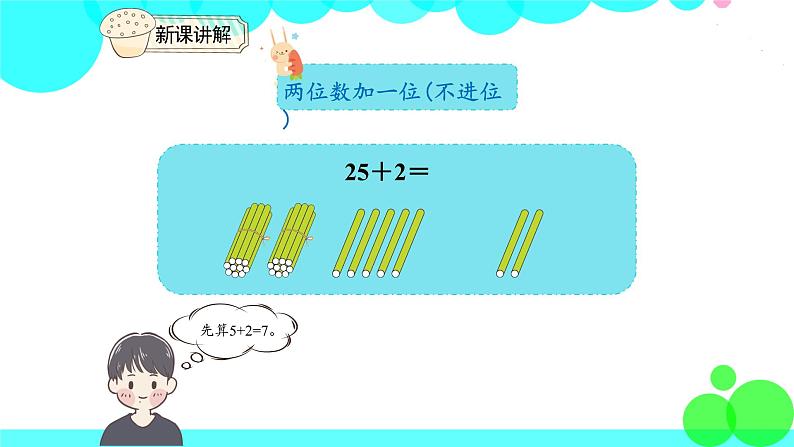 人教版数学1年级下册 6.2 两位数加一位数（不进位）、整十数 PPT课件05