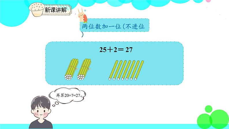 人教版数学1年级下册 6.2 两位数加一位数（不进位）、整十数 PPT课件06