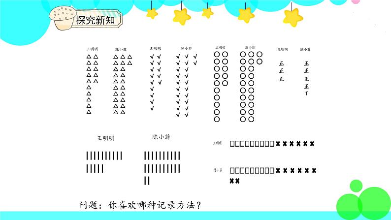 人教版数学2年级下册 1.2不同方法整理数据 PPT课件第7页