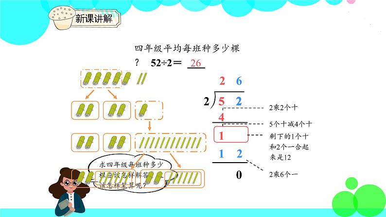 人教版数学3年级下册 2.3 两位数除以一位数笔算 PPT课件第6页