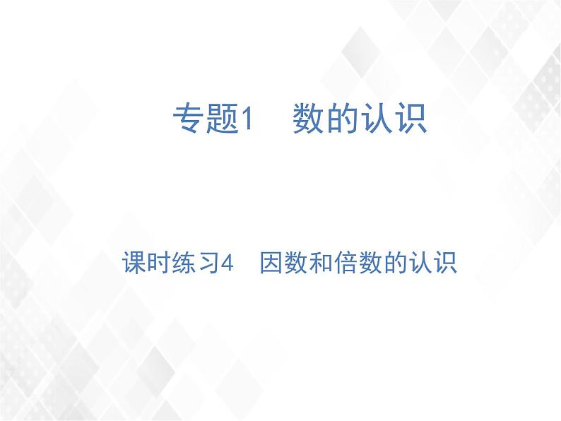 课时练习4  因数和倍数的认识第1页