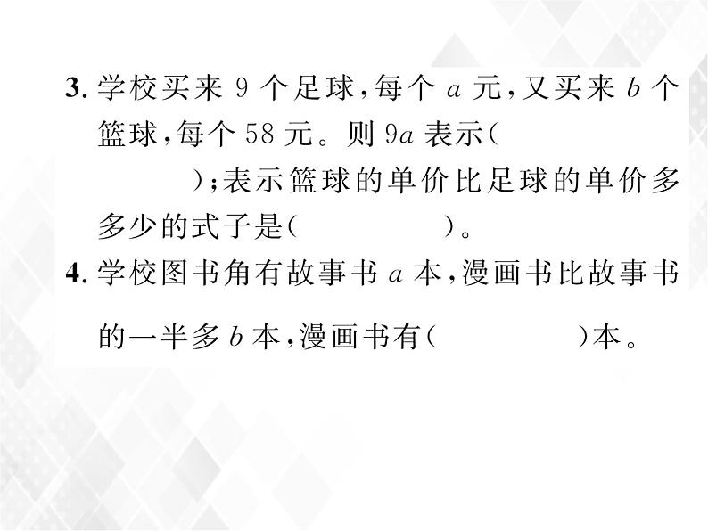 课时练习8  用字母表示数第3页