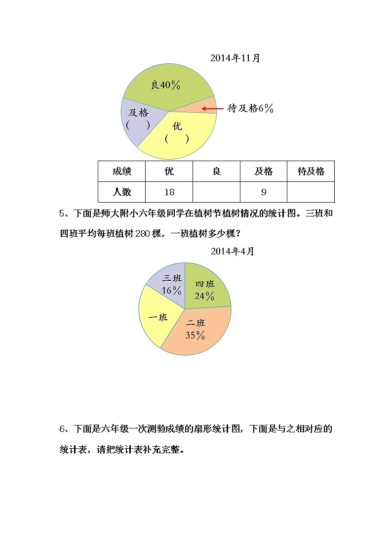 第1课时  扇形统计图练习题03