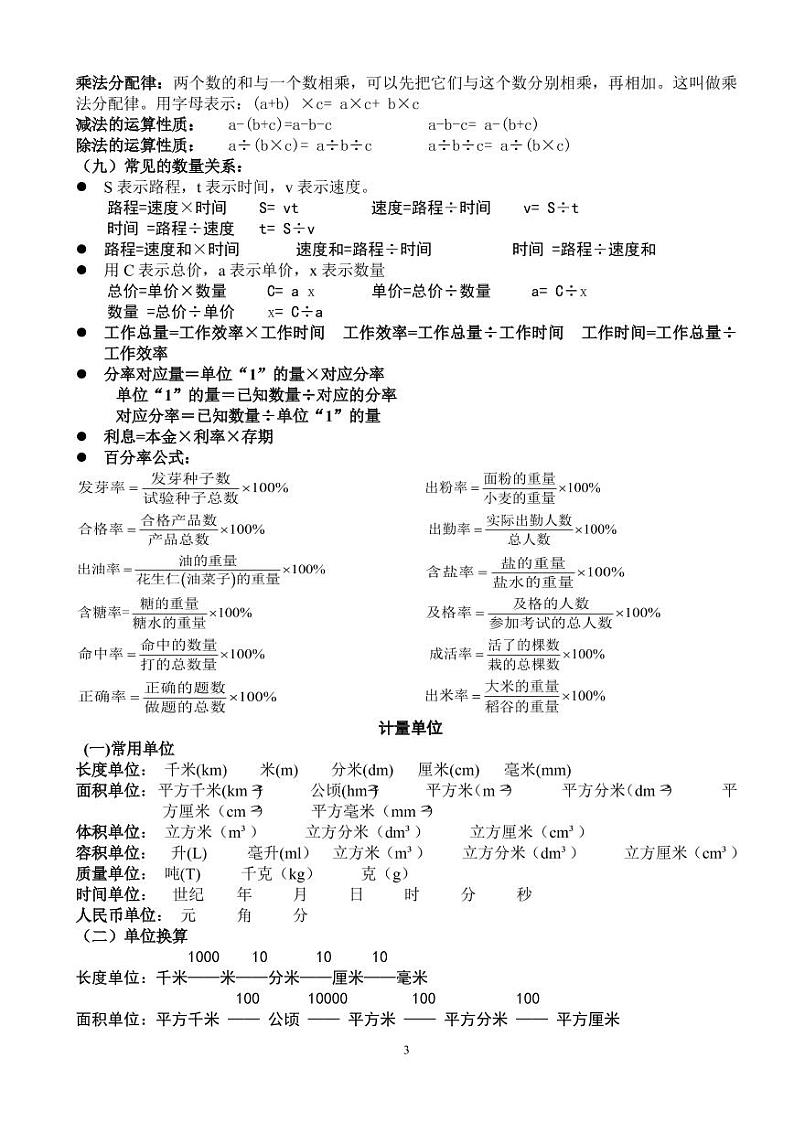 苏教版小学一至六年级数学总复习知识整理（PDF版）第3页