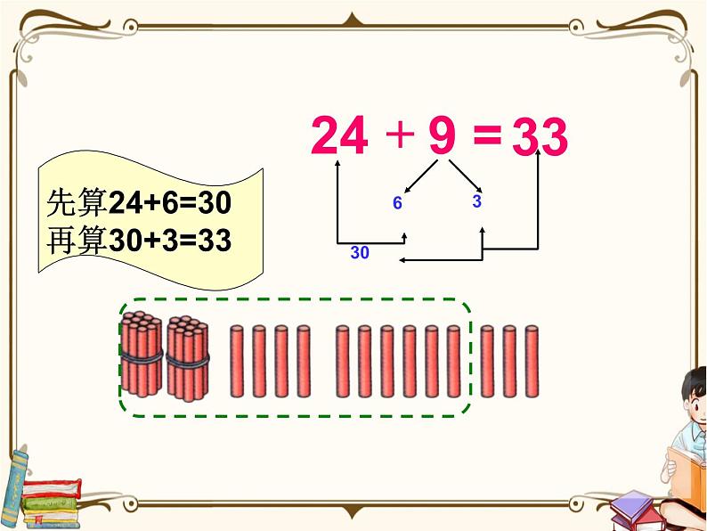 苏教版数学 一年级下册PPT课件：  6.1 口算两位数加一位数（进位）08