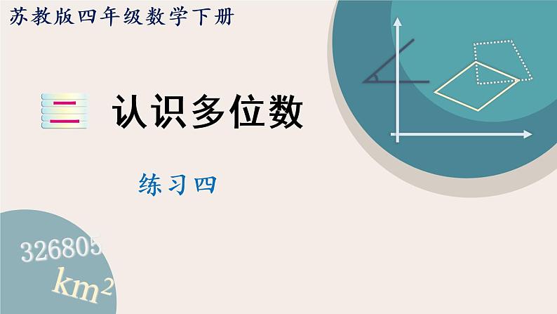 苏教版四年级数学下册 二 认识多位数 练习四（教学课件）01