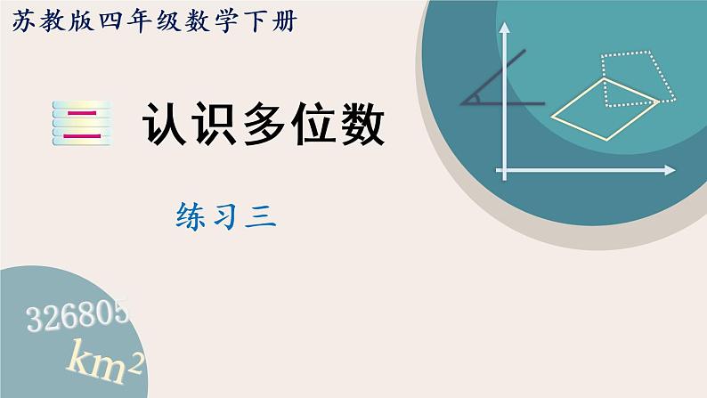 苏教版四年级数学下册二 认识多位数 练习三（教学课件）01