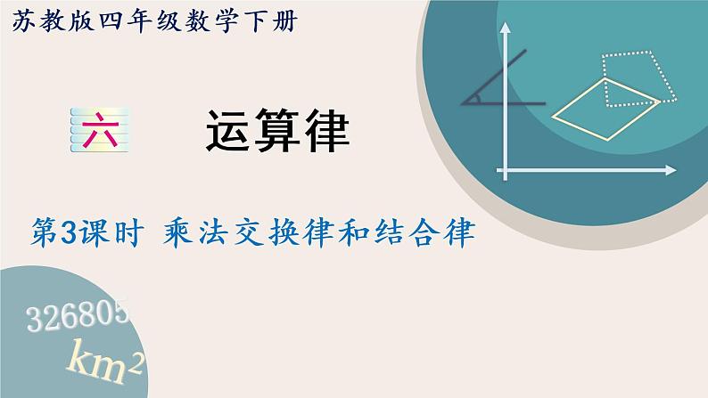 苏教版四年级数学下册  乘法交换律和结合律（教学课件）第1页