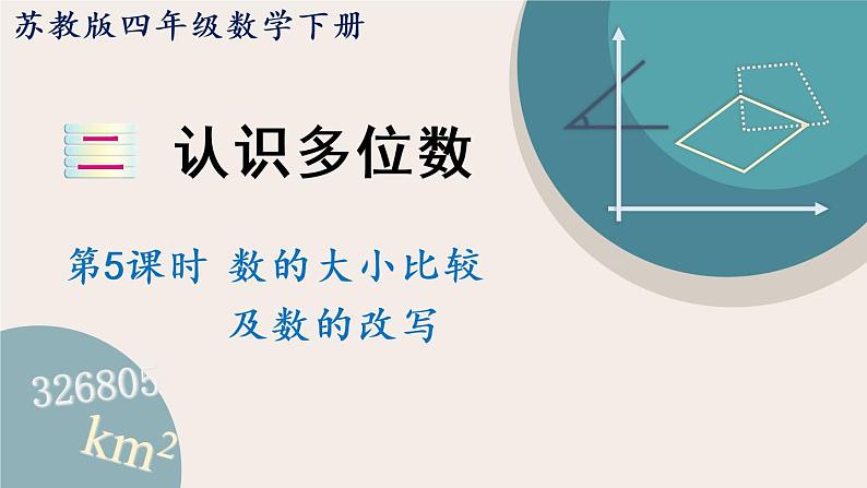 苏教版四年级数学下册  数的大小比较及改写课件PPT第1页