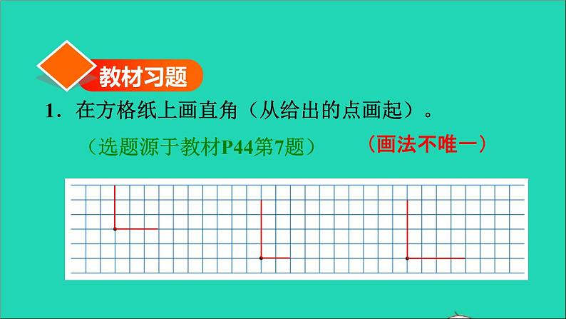 2021二年级数学上册第3单元角的初步认识第2课时认识直角练习3判断是否是直角的强化练习习题课件新人教版第2页