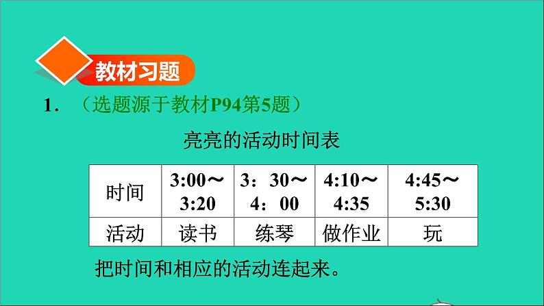 2021二年级数学上册第7单元认识时间第3课时解决问题习题课件新人教版第2页