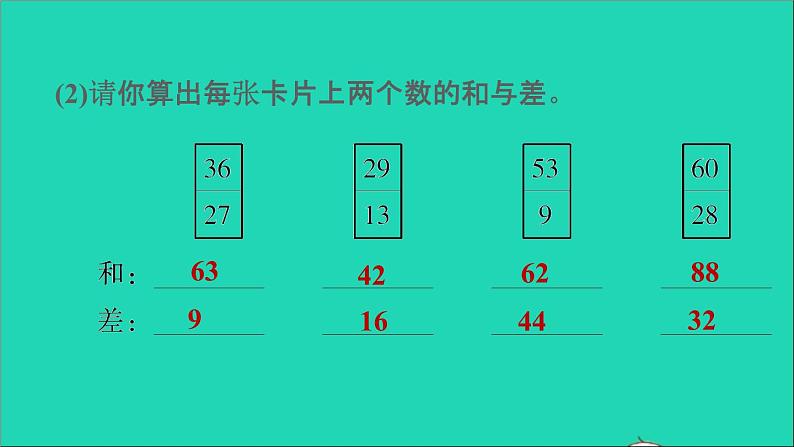 2021二年级数学上册第2单元100以内的加法和减法二阶段小达标3课件新人教版第4页