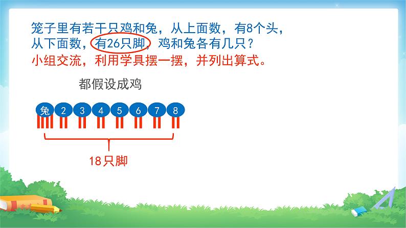 9 数学广角 鸡兔同笼-四年级下册数学-人教版课件PPT08