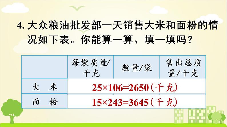 苏教数学四年级下册 三 三位数乘两位数  练习五 PPT课件第8页