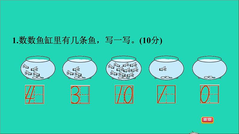 2021一年级数学上册二10以内数的认识阶段小达标3课件冀教版第3页