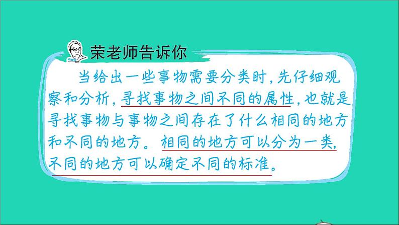 2021一年级数学上册六分类第3招智慧分一分课件冀教版第2页